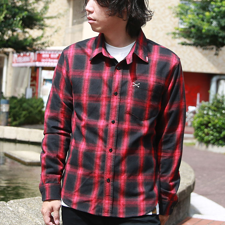 【VANSON】ワンポイントツイルシャツ