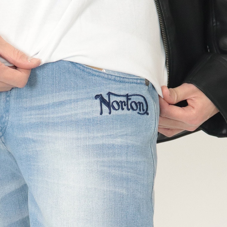 【NORTON】ストレッチ刺繍デニムパンツ