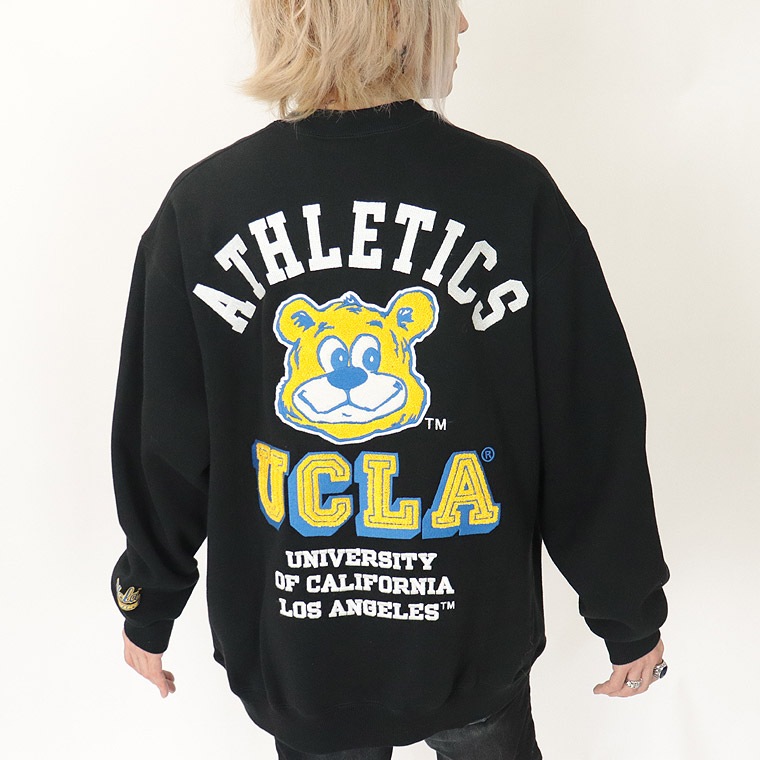 冬物売り尽くし15%OFF【UCLA】ジョーサガラ刺繍/裏起毛長袖トレーナー(ペアルック・アメカジ系)