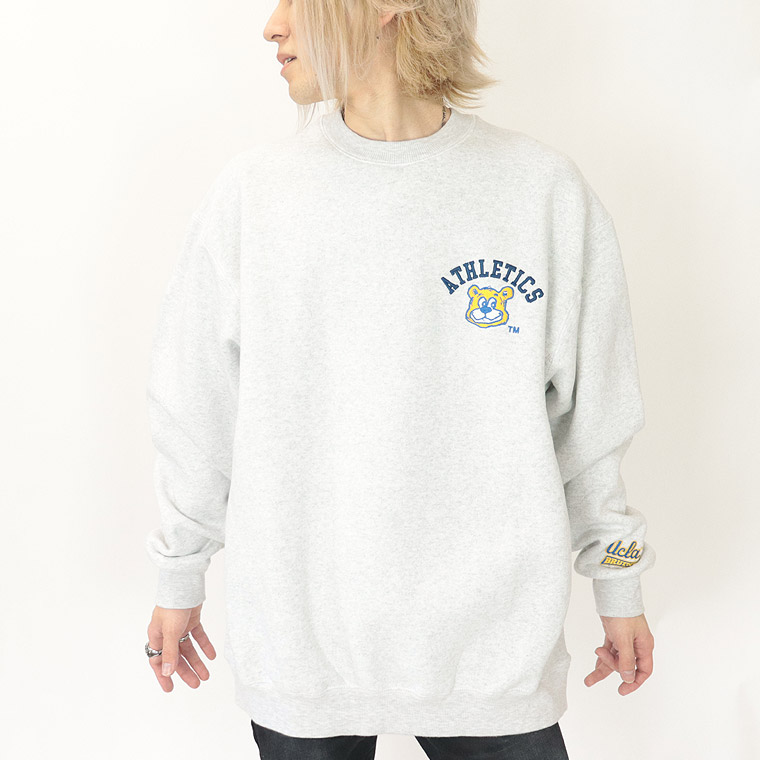 冬物売り尽くし15%OFF【UCLA】ジョーサガラ刺繍/裏起毛長袖トレーナー(ペアルック・アメカジ系)
