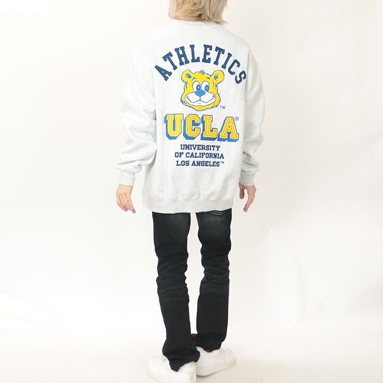 冬物売り尽くし15%OFF【UCLA】ジョーサガラ刺繍/裏起毛長袖トレーナー(ペアルック・アメカジ系)