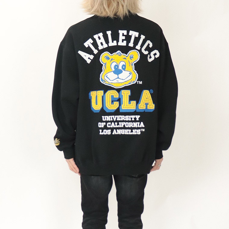 冬物売り尽くし15%OFF【UCLA】ジョーサガラ刺繍/裏起毛長袖トレーナー(ペアルック・アメカジ系)