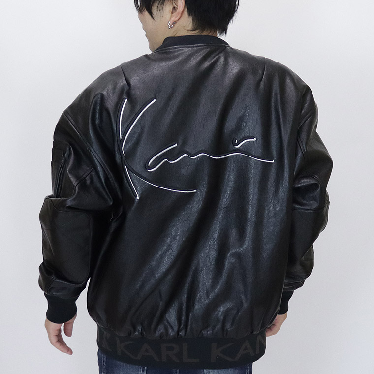 【Karl Kani】3D刺繍PUレザーMA-1ジャケット
