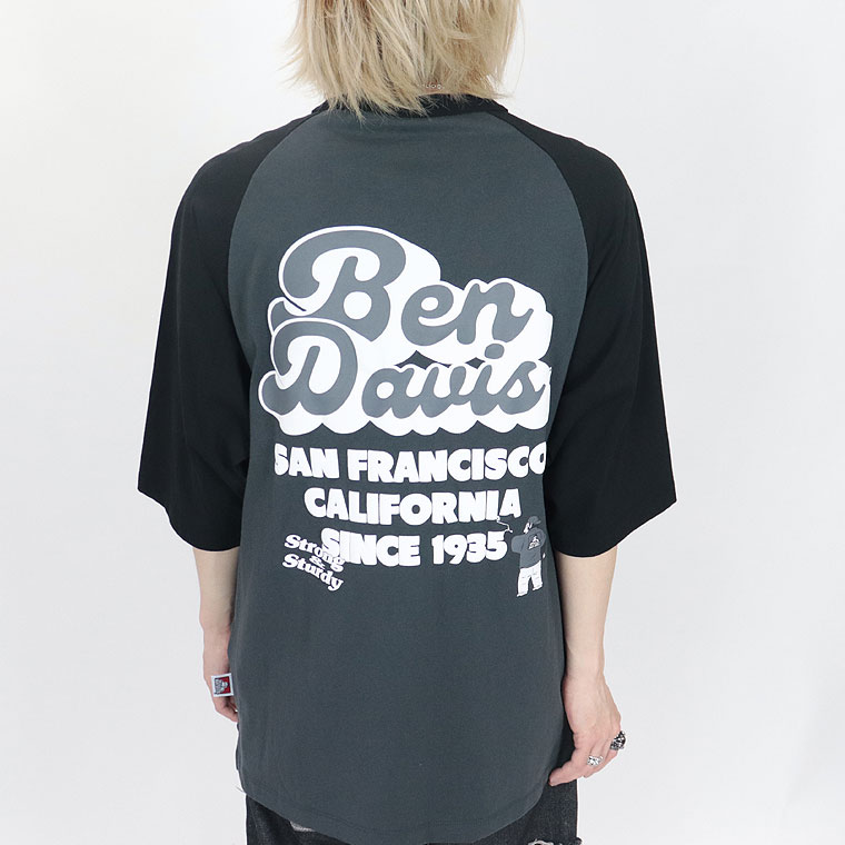 夏物新作【BEN DAVIS(ベンデイビス)】ラグラン半袖Tシャツ/70年代プリント(ペアルック・アメカジ系