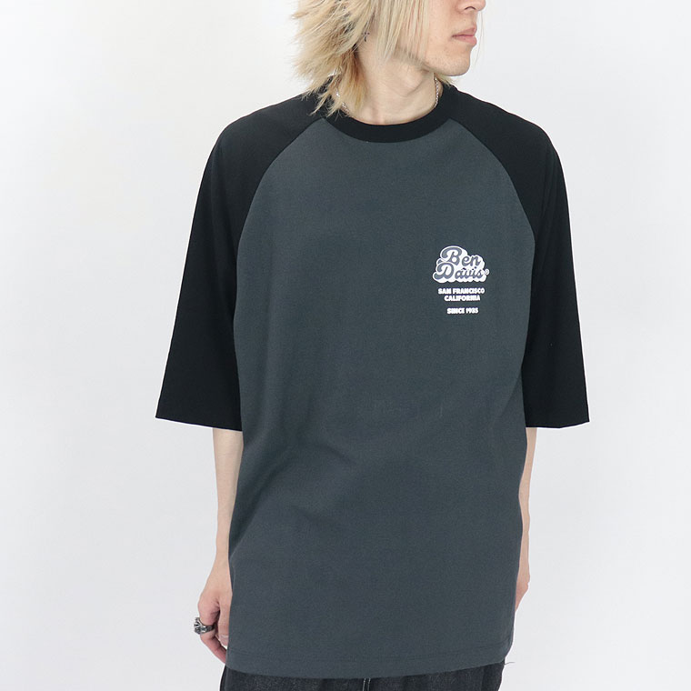 夏物新作【BEN DAVIS(ベンデイビス)】ラグラン半袖Tシャツ/70年代プリント(ペアルック・アメカジ系