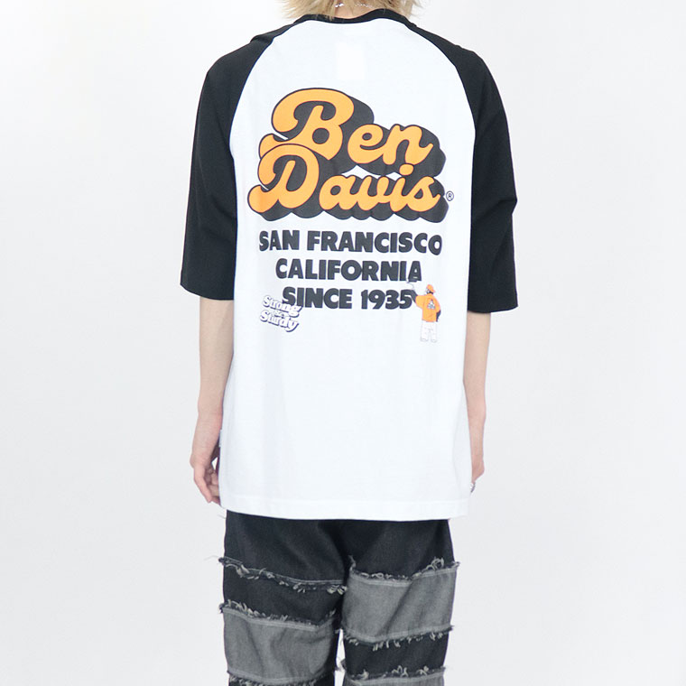 夏物新作【BEN DAVIS(ベンデイビス)】ラグラン半袖Tシャツ/70年代プリント(ペアルック・アメカジ系