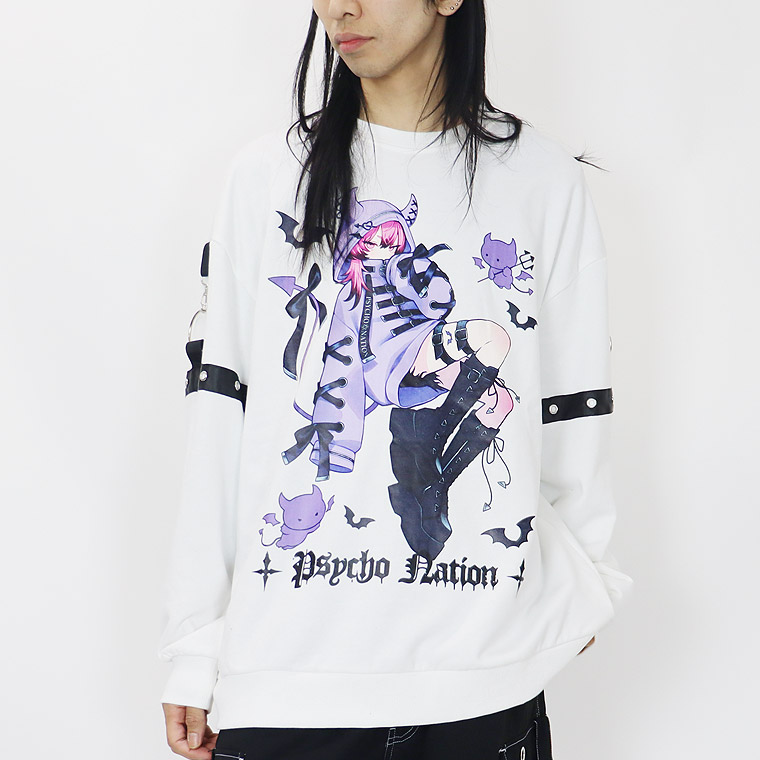【PSYCHONATION】 『寝田ルネコラボ』デビルイラストBIGシルエットトレーナー