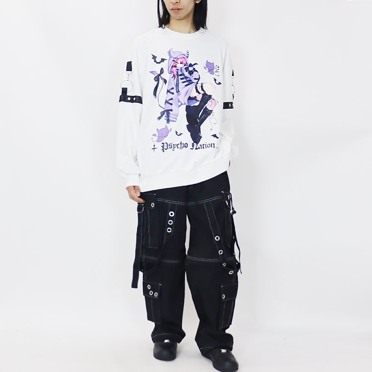 【PSYCHONATION】 『寝田ルネコラボ』デビルイラストBIGシルエットトレーナー