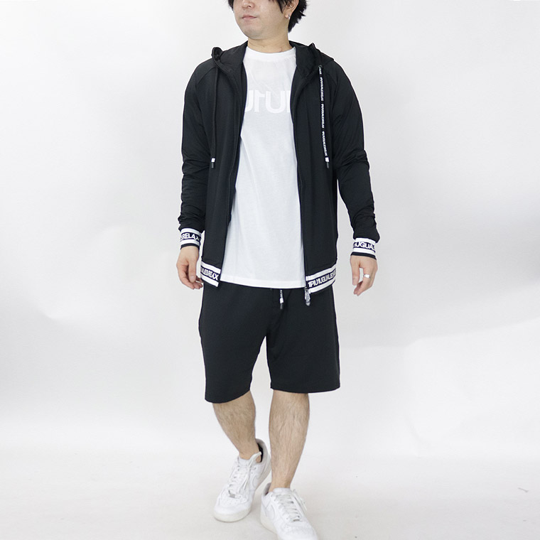 【1PIU】HEM LOGO RASH GUARD PARKA/ヘムロゴラッシュガードパーカー【セットアップ可能】