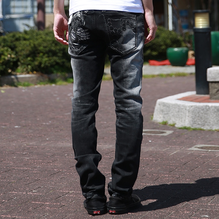 汚し加工パイソンポケットCLOUDデニム