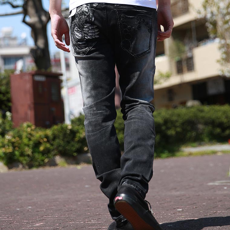 汚し加工パイソンポケットCLOUDデニム