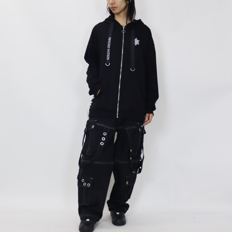 PSYCHONATION】 『寝田ルネコラボ』巫女イラストBIGシルエットZIP