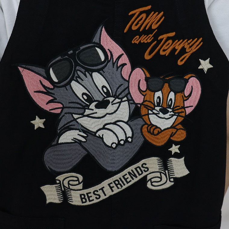 【TOM&JERRYコラボ】刺繍入りデニムサロペット