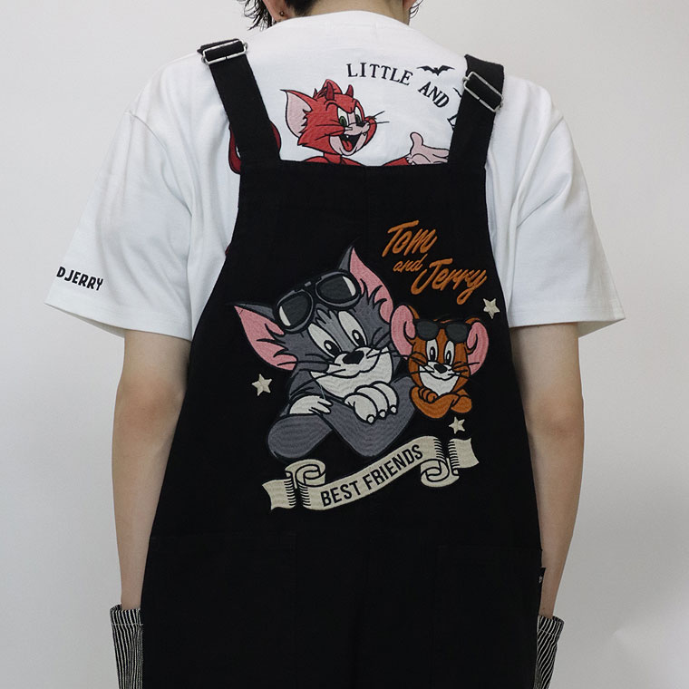 【TOM&JERRYコラボ】刺繍入りデニムサロペット