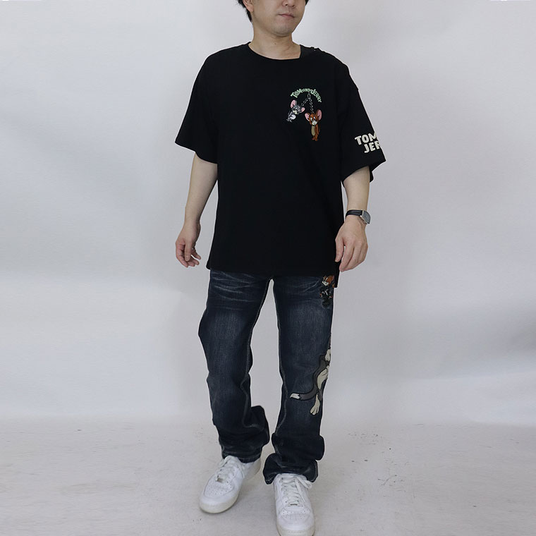 【TOM&JERRYコラボ】BIGサイズ天竺半袖Tシャツ キーホルダー
