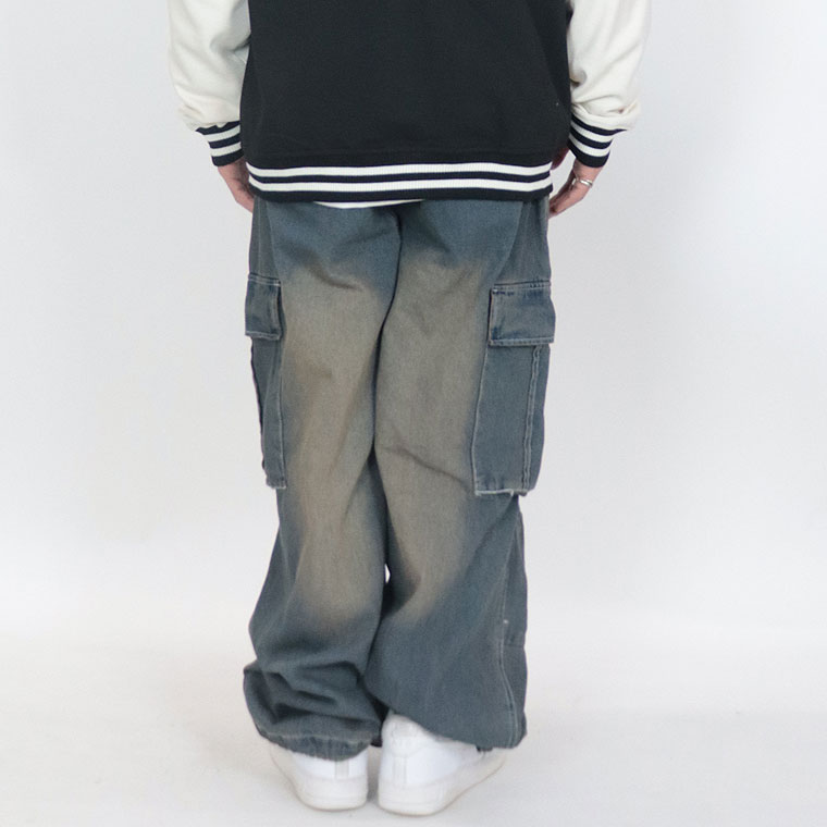 ビンテージ加工ワイドカーゴパンツ