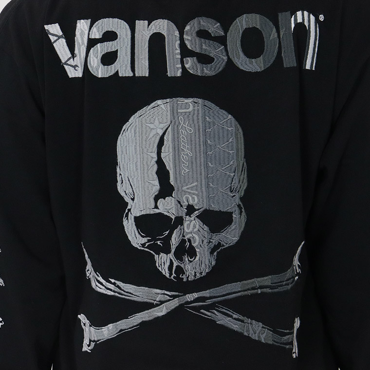 【VANSON】天竺ロンTEE グラデーションスカル