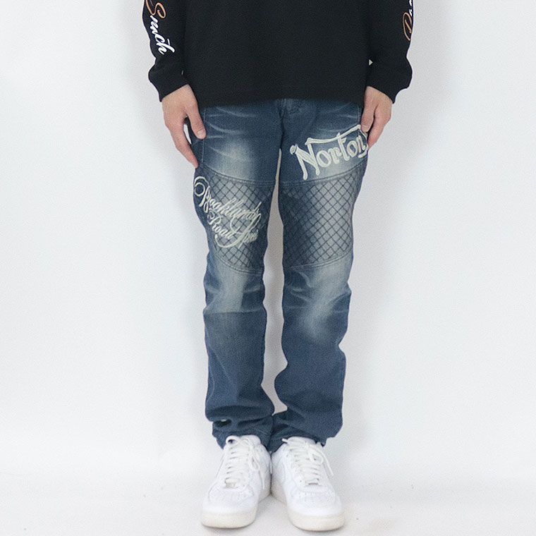 【NORTON】ストレッチMAXキルトステッチデニムパンツ