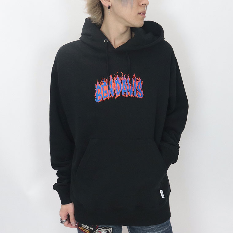 2024春物新作【BEN DAVIS(ベンデイビス)】刺繍プリント裏毛パーカー(ペアルック・アメカジ系)