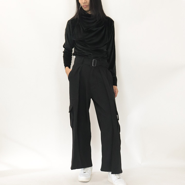 ＼数量限定１５％ＯＦＦ／　ベルト付きワイドカーゴスラックスパンツ