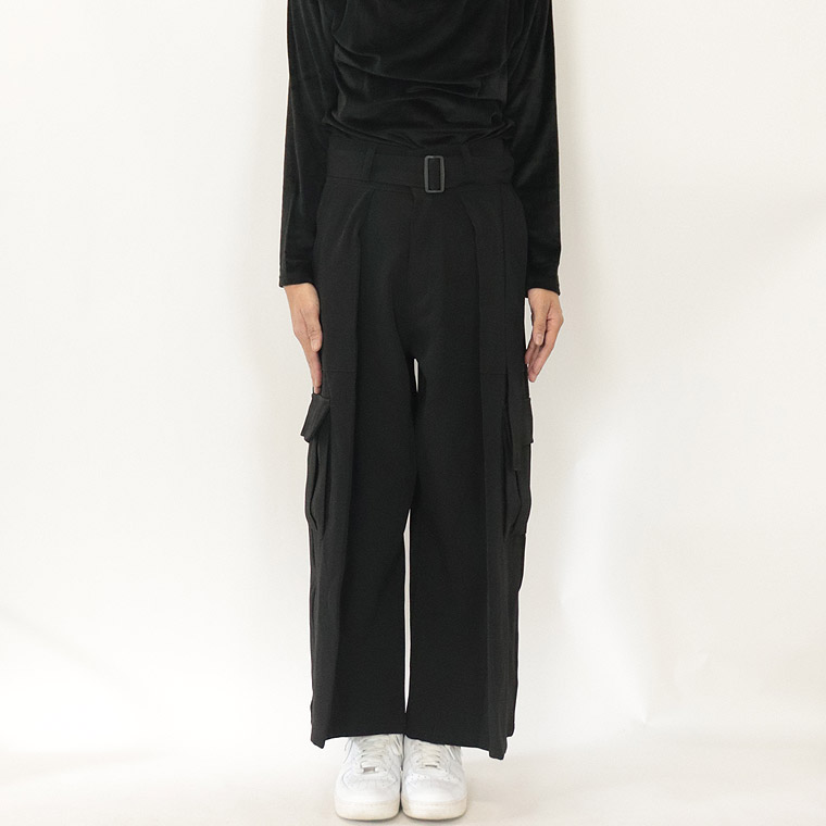 ＼数量限定１５％ＯＦＦ／　ベルト付きワイドカーゴスラックスパンツ