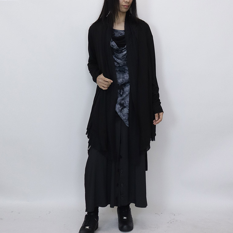 【BERNINGS SHO】レースレイヤード仕様ドレープカーディガン