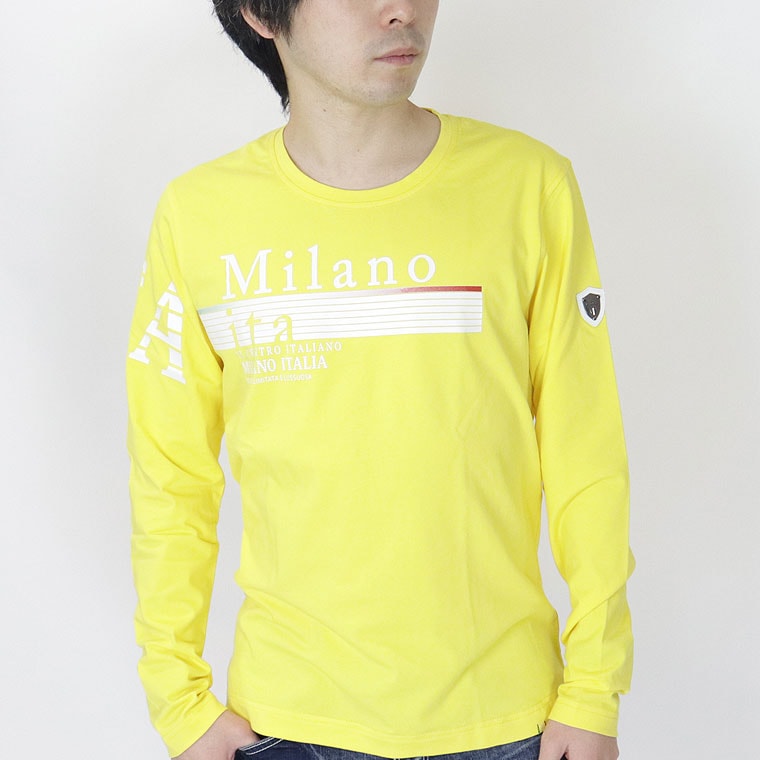 Milanoフロントプリント長袖Tシャツ