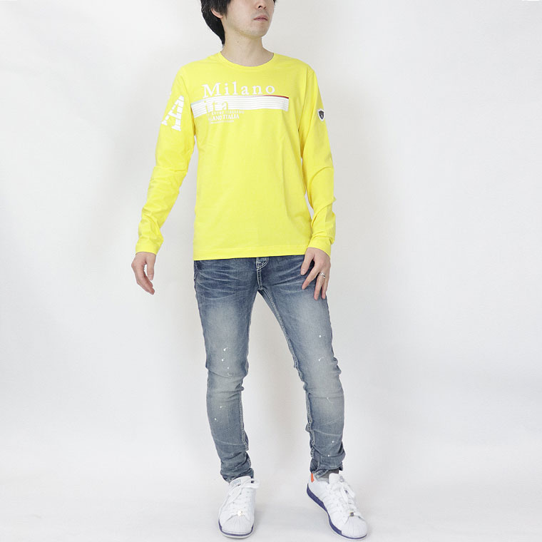 Milanoフロントプリント長袖Tシャツ