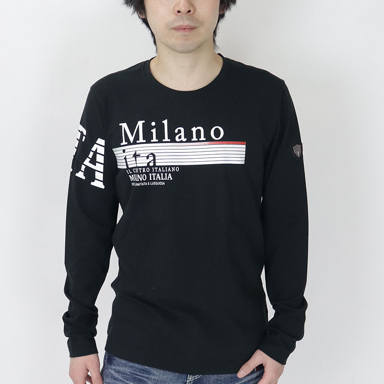 Milanoフロントプリント長袖Tシャツ