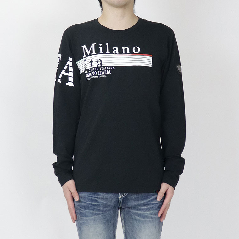 Milanoフロントプリント長袖Tシャツ