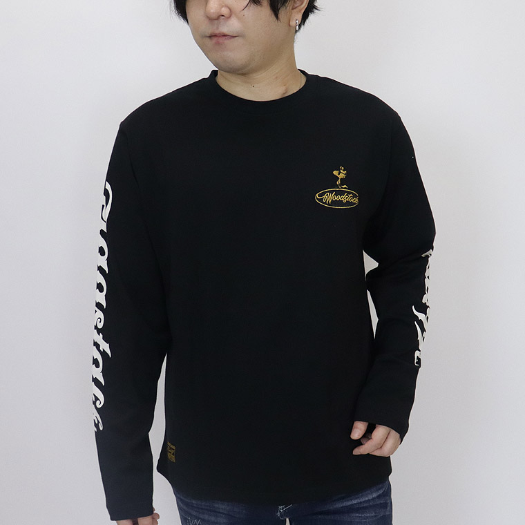 【SNOOPYコラボ】バイカー刺繍スヌーピー長袖Tシャツ