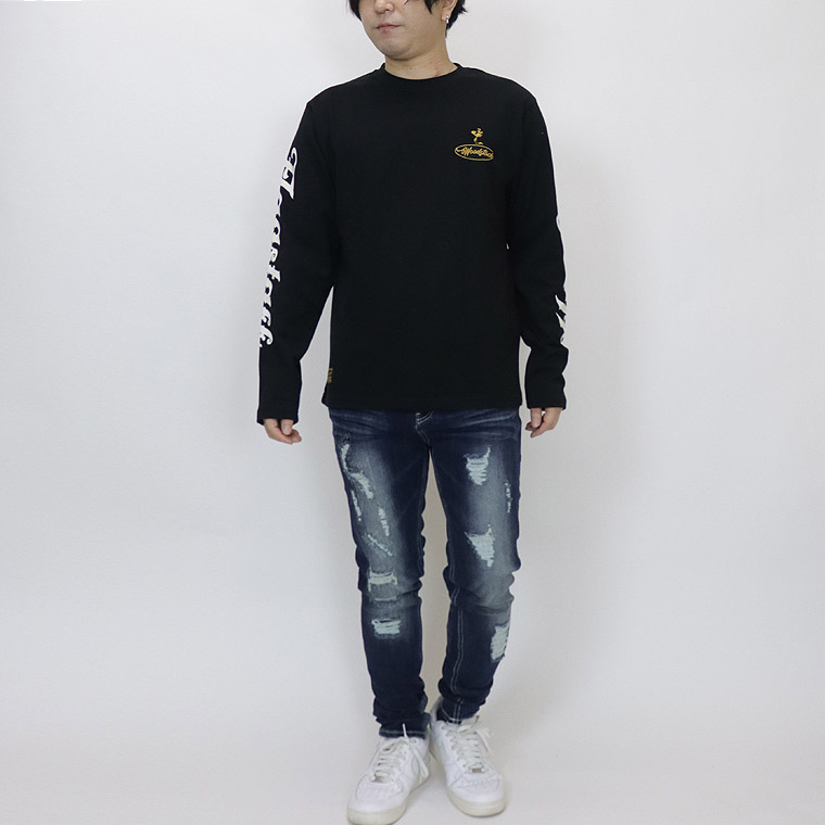 【SNOOPYコラボ】バイカー刺繍スヌーピー長袖Tシャツ