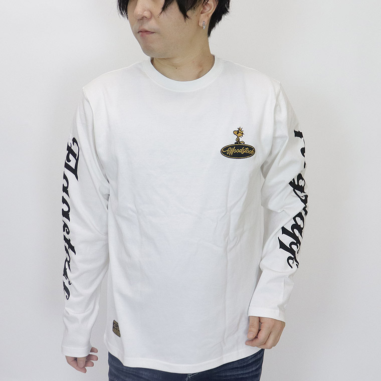 【SNOOPYコラボ】バイカー刺繍スヌーピー長袖Tシャツ