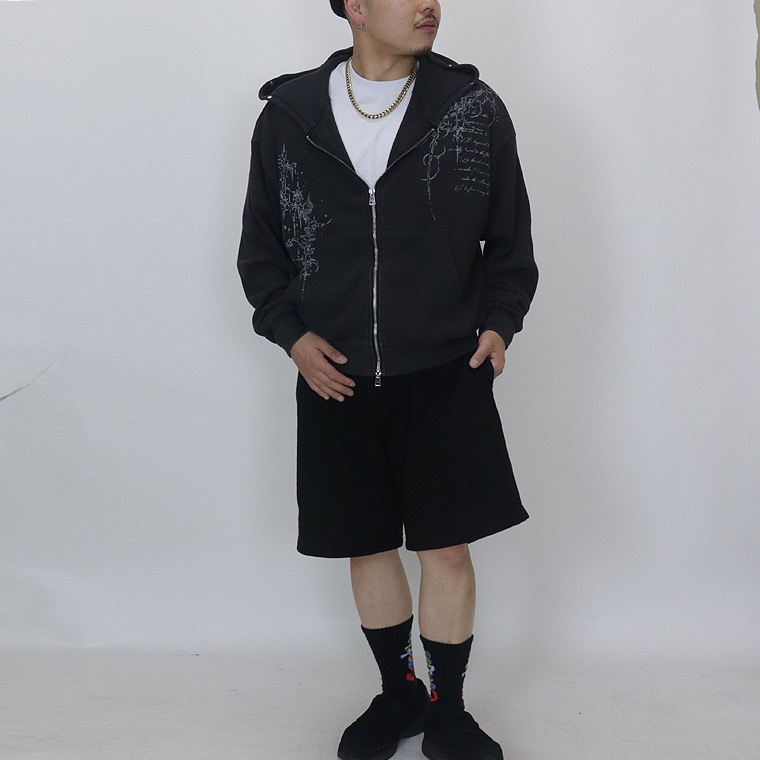 ワッフルプリントZIPパーカー