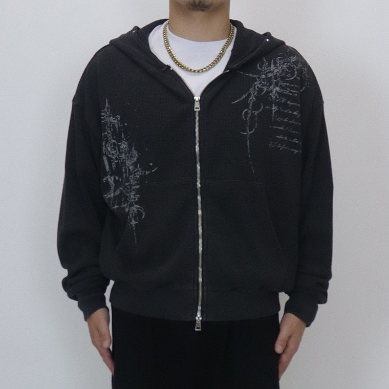 ワッフルプリントZIPパーカー