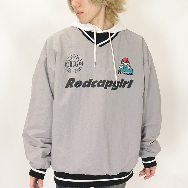 ５５%OFFセール春物売り尽くし【RED CAP GIRL】ゲームTシャツ ワンポイント刺繍 プリント/長袖 ナイロン (ペアルック・エモ系・ストリート系)