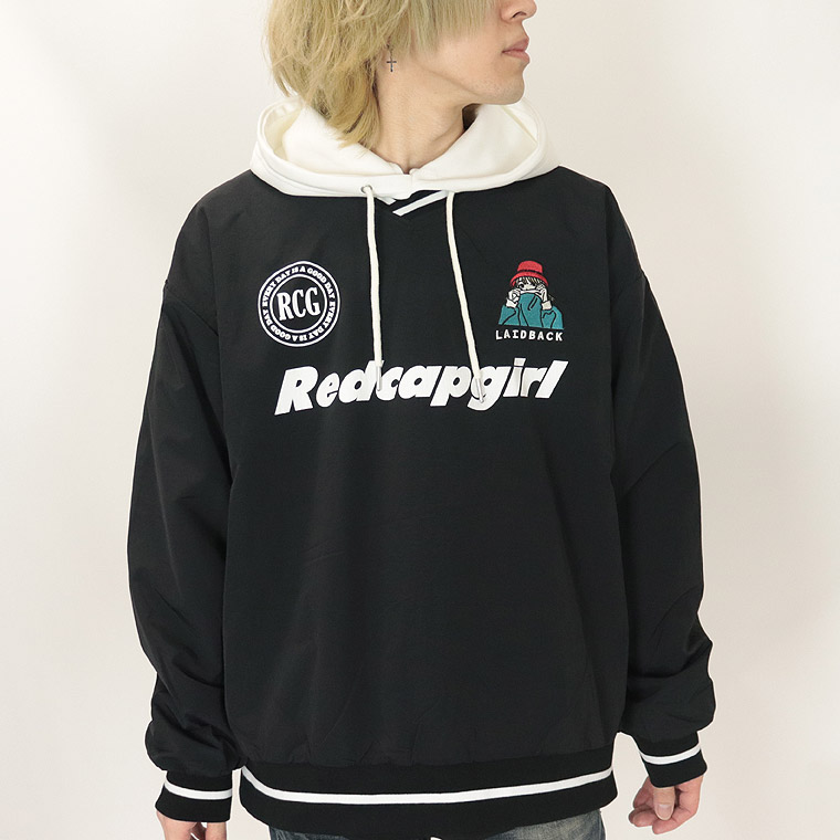 ５５%OFFセール春物売り尽くし【RED CAP GIRL】ゲームTシャツ ワンポイント刺繍 プリント/長袖 ナイロン (ペアルック・エモ系・ストリート系)