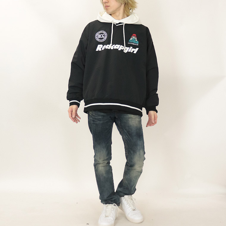 ５５%OFFセール春物売り尽くし【RED CAP GIRL】ゲームTシャツ ワンポイント刺繍 プリント/長袖 ナイロン (ペアルック・エモ系・ストリート系)