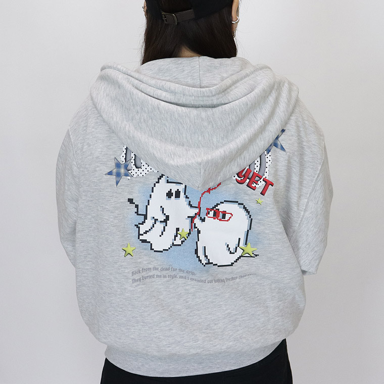 ゴーストデジタルプリントZIPパーカー