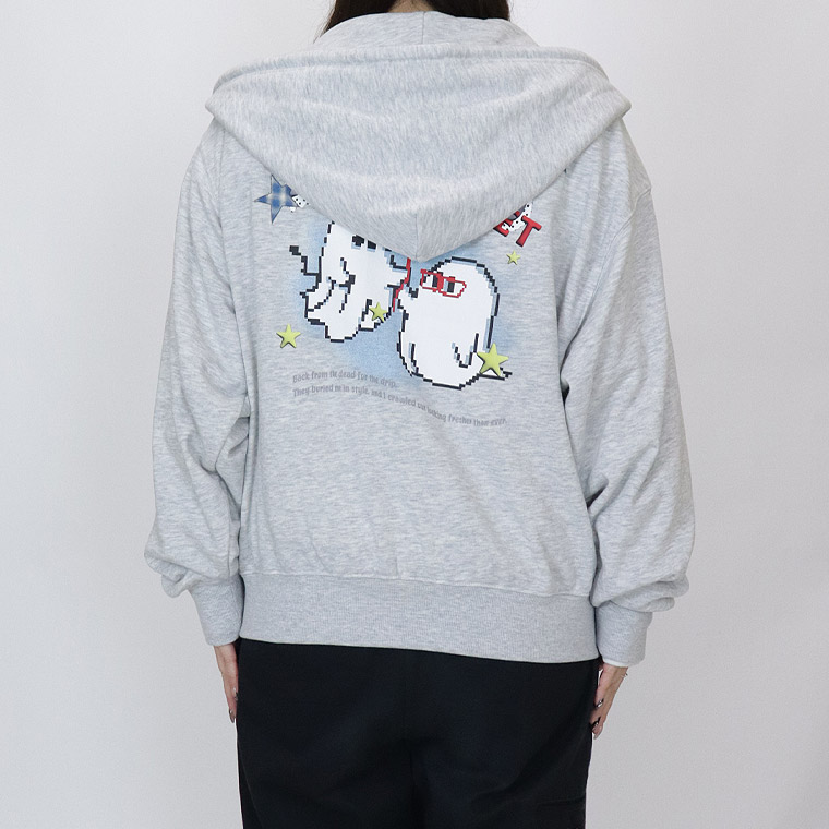 ゴーストデジタルプリントZIPパーカー