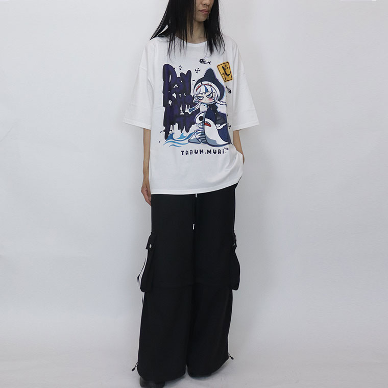 【PSYCHONATION】『たぶん、無理。コラボ』鮫島サメ子BIGシルエットTシャツ