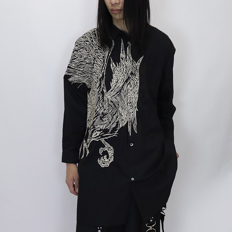 【濁-DAKU-】CROW総刺繍ロング丈シャツ