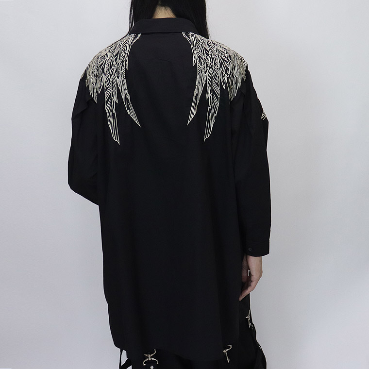 【濁-DAKU-】CROW総刺繍ロング丈シャツ