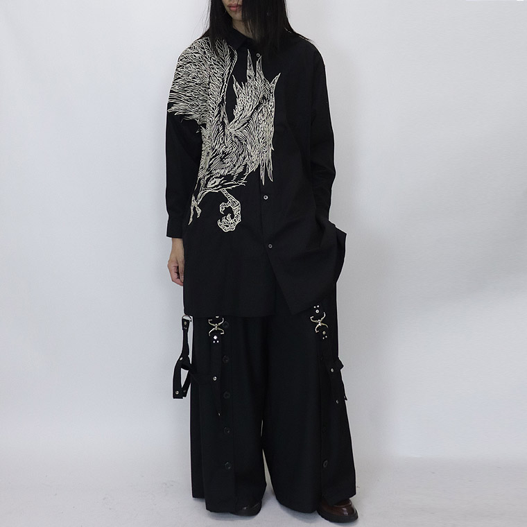 【濁-DAKU-】CROW総刺繍ロング丈シャツ