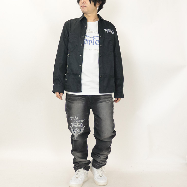 【NORTON】撥水ストレッチイーグル ポリスウェードシャツ