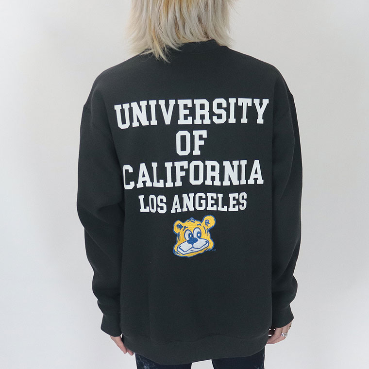 最終SALE【UCLA】ワッペン刺繍キャラクターロゴ裏起毛長袖トレーナー(アメカジ・サーフ系)
