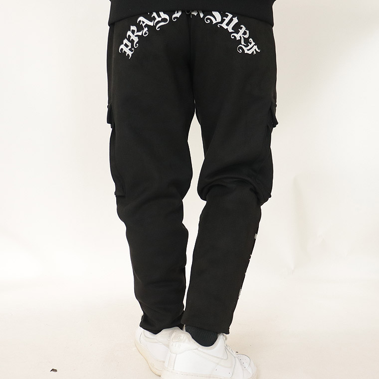 【Ed Hardy】刺繍プリント起毛プレーティングパンツ