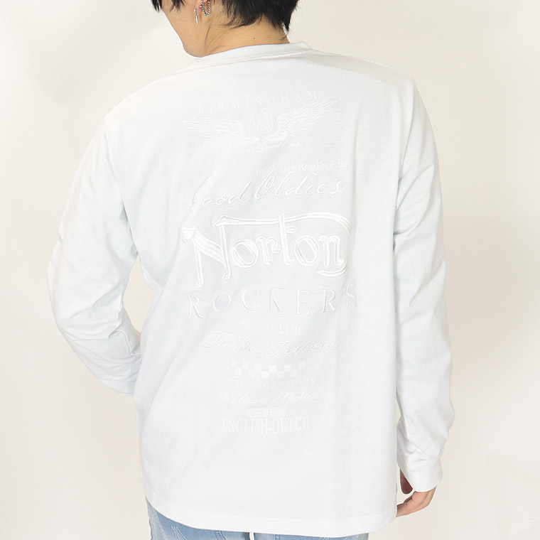 【NORTON】3D刺繍 同色長袖Tシャツ