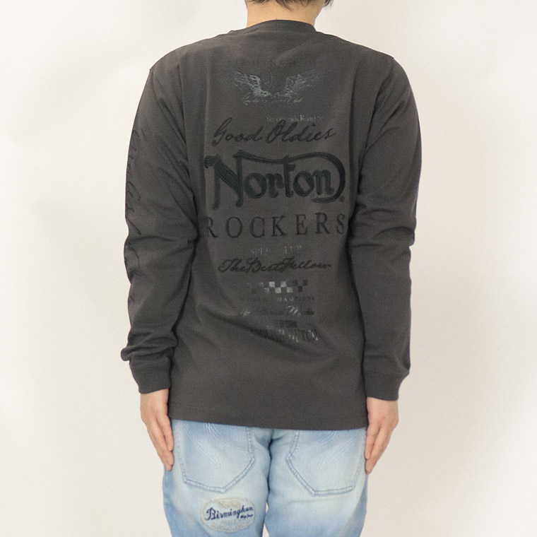 【NORTON】3D刺繍 同色長袖Tシャツ