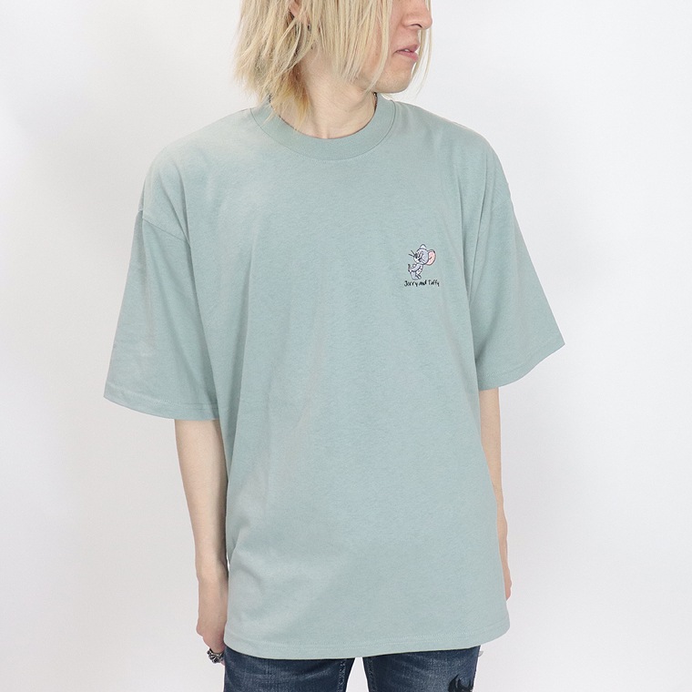 【TOM and JERRY (トムとジェリー)】半袖Ｔシャツ/ﾀﾌｨ&ｼﾞｪﾘｰｻｶﾞﾗ刺繍/ (ペアルック・アメカジ系)